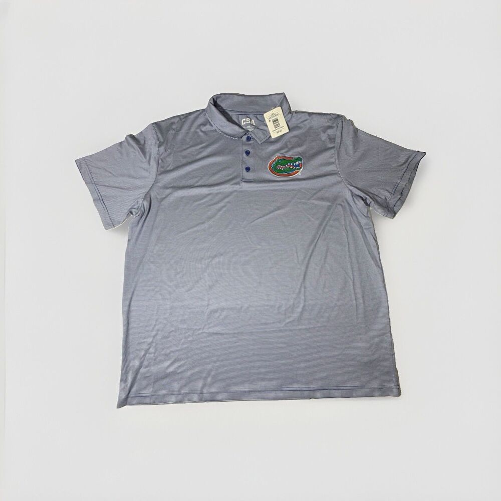 NWT Florida Gators CSA Men’s 2XL Striped Performance Polo Embroidered Logo